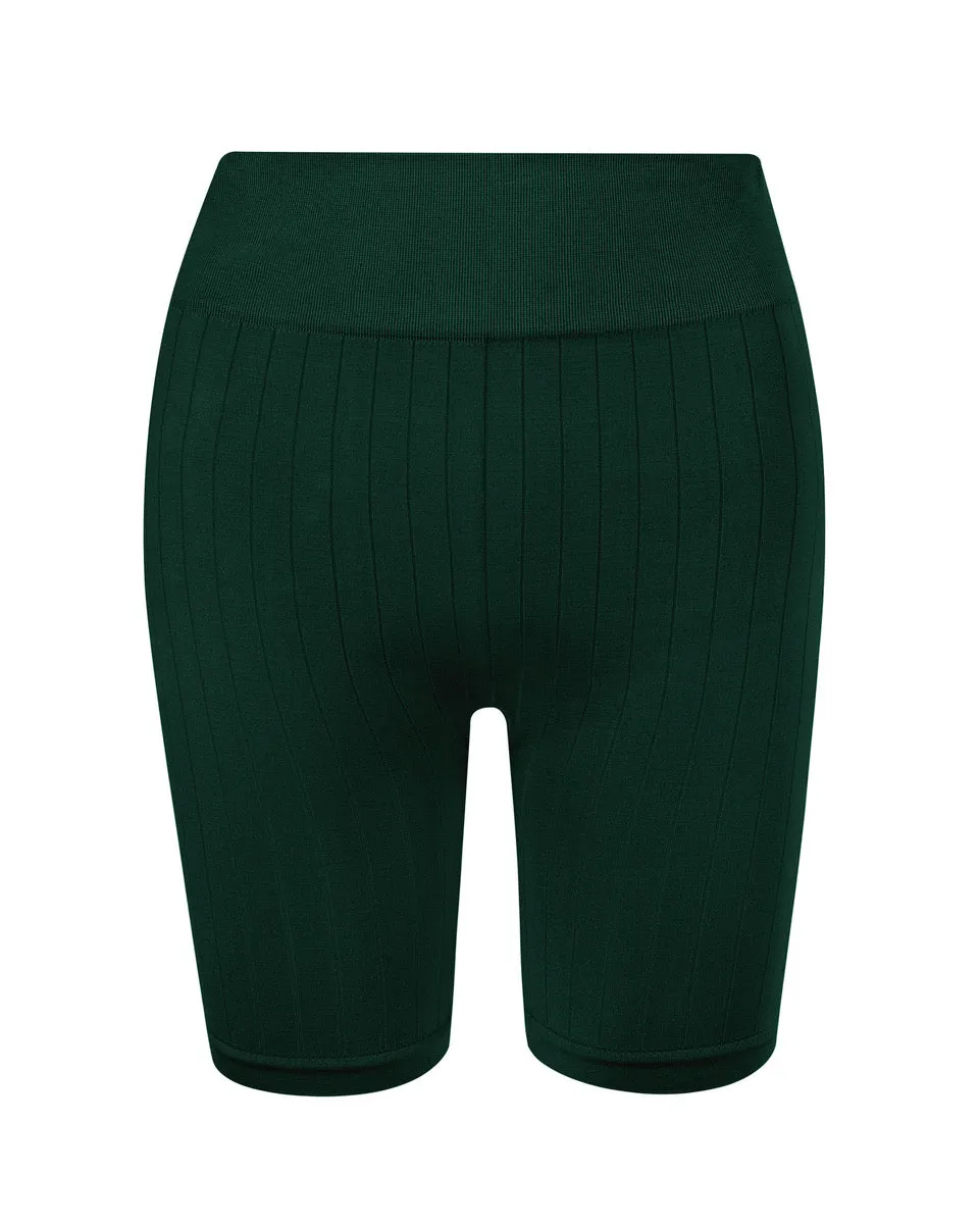 FLUID Flat Ribbed Shorts | Dark Green