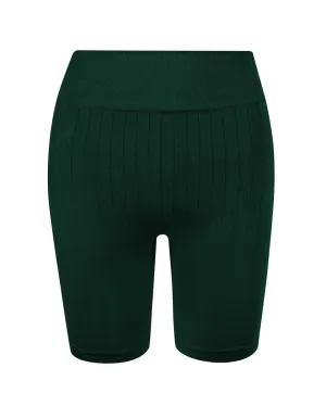 FLUID Flat Ribbed Shorts | Dark Green