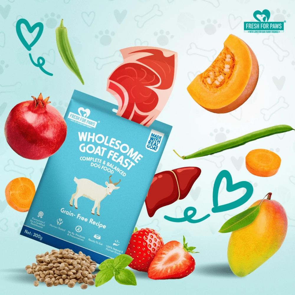 Fresh For Paws Wholesome Goat Feast Wet Food for Dogs (100g)