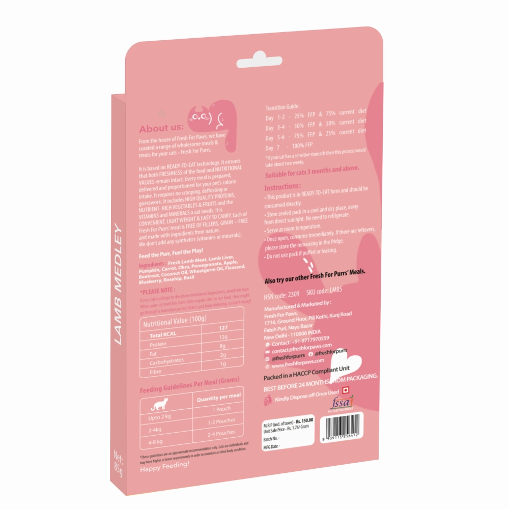 Fresh For Purrs Lamb Medley Wet Food for Cats