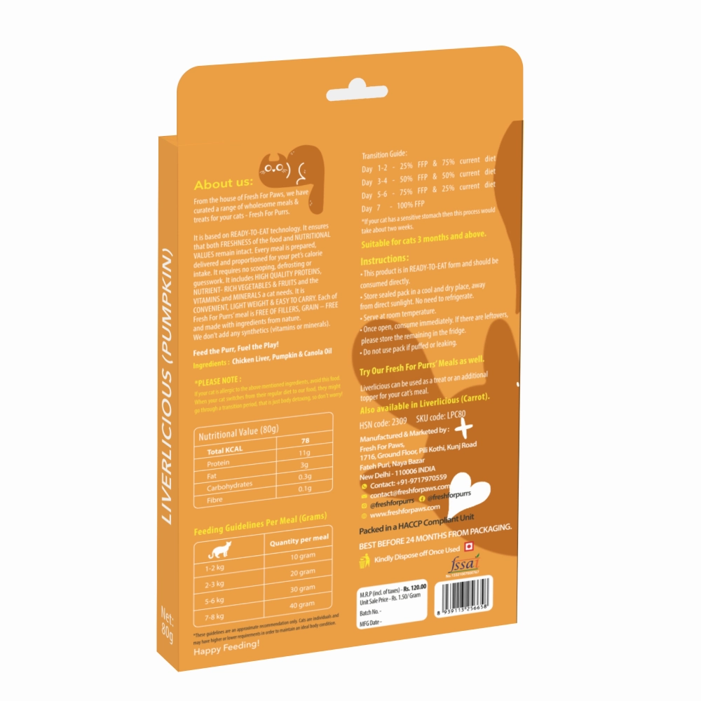 Fresh For Purrs Liverlicious Pumpkin Supplement for Cats
