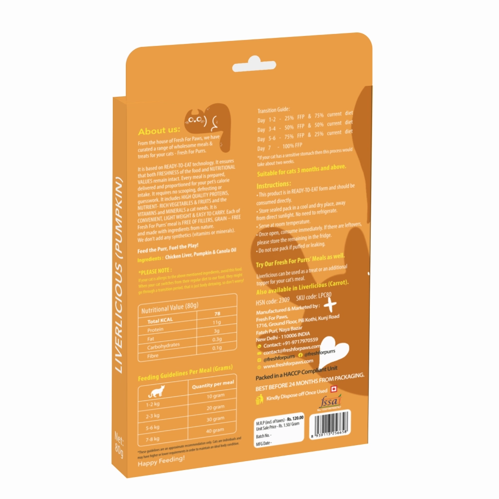 Fresh For Purrs Liverlicious Pumpkin Supplement for Cats