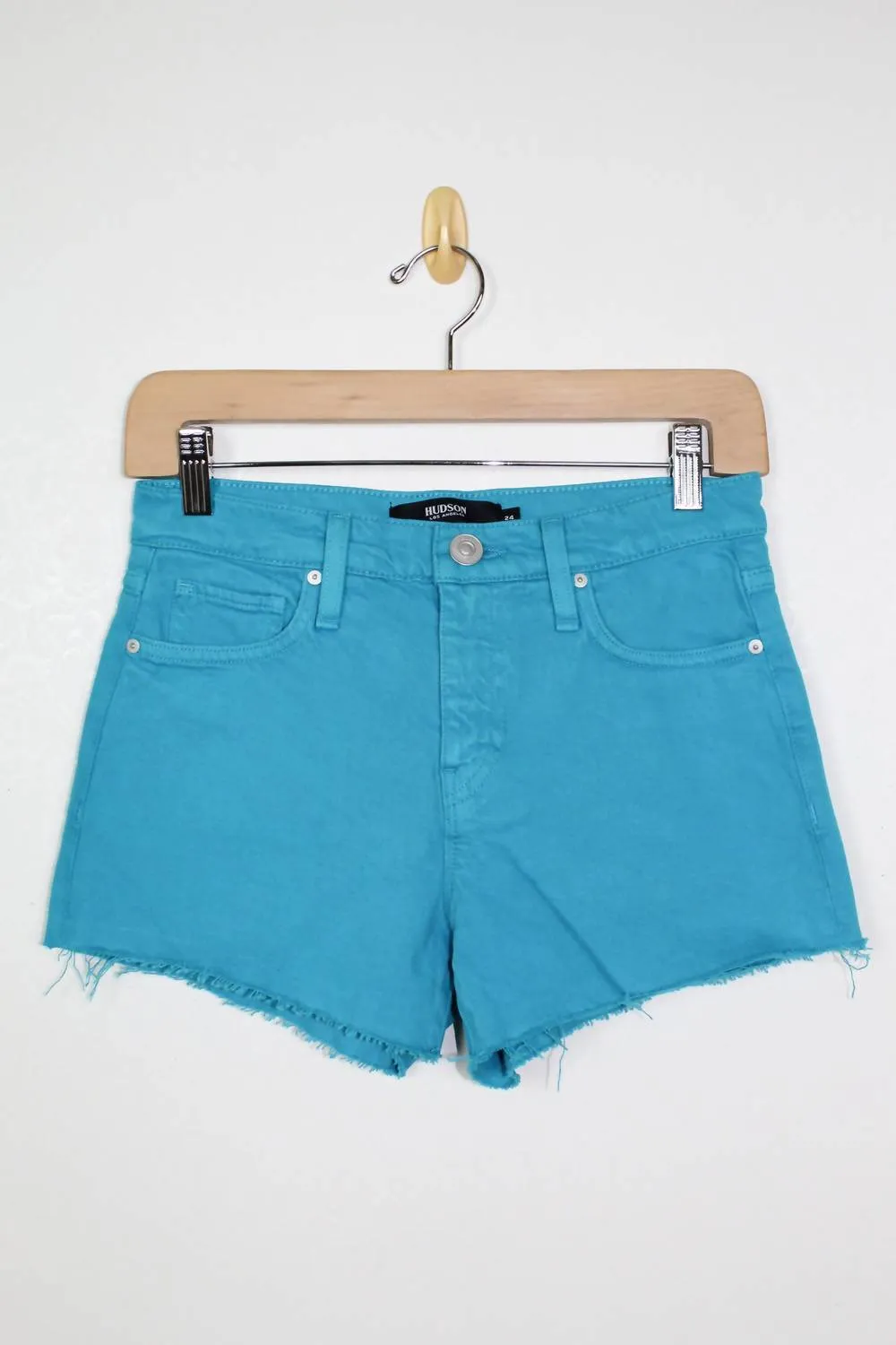 Gemma Mid-Rise Cut-Off Denim Short In Blue Daisy