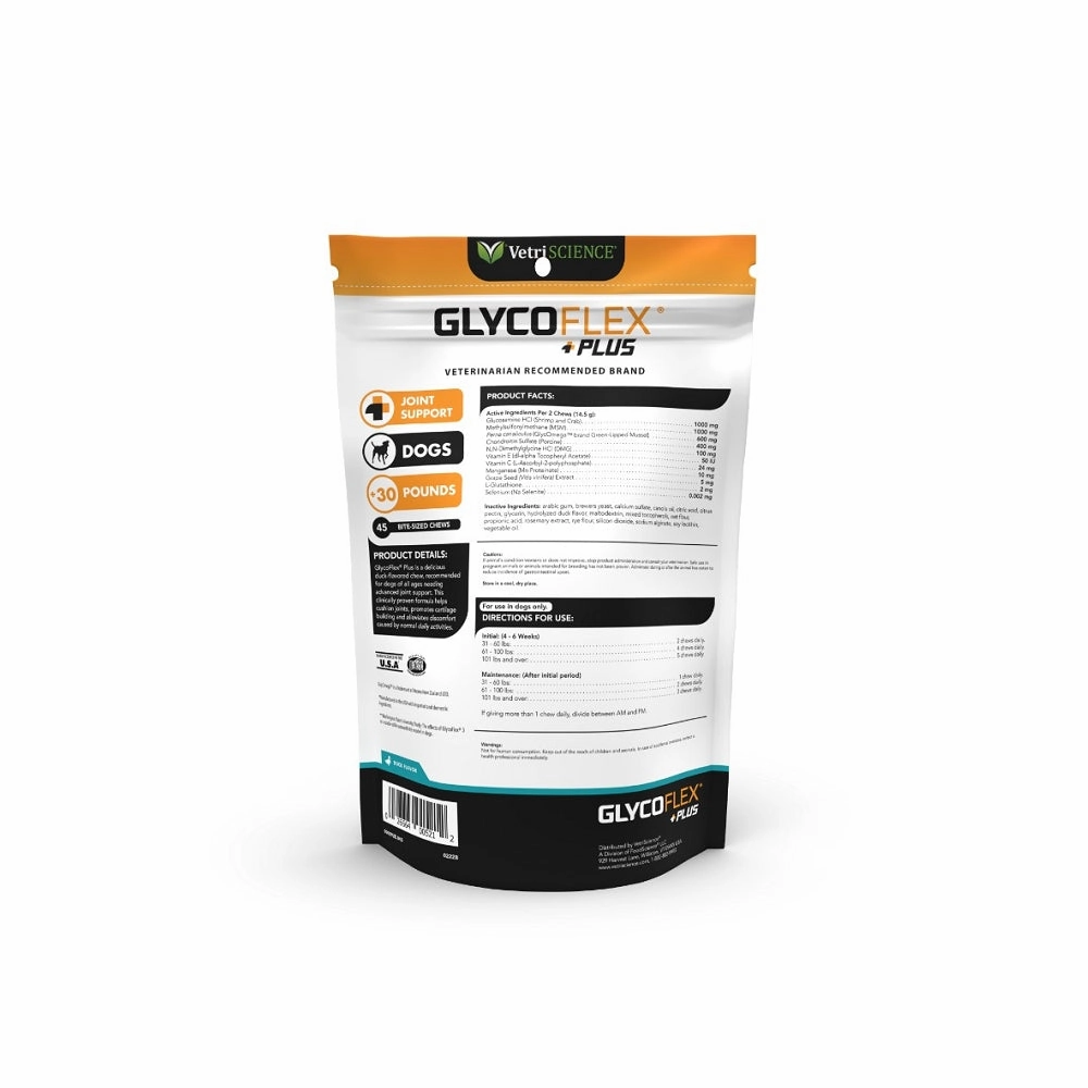 GlycoFlex Plus Hip and Joint Supplement for Medium and Large Dogs - Duck Recipe