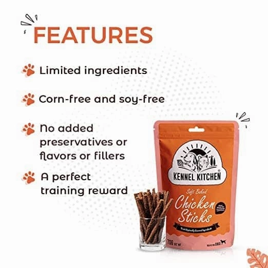 Gnawlers Puppy Snack Lamb Twist Stick, Kennel Kitchen Chicken Flaxseed Stick Dog Treats Combo