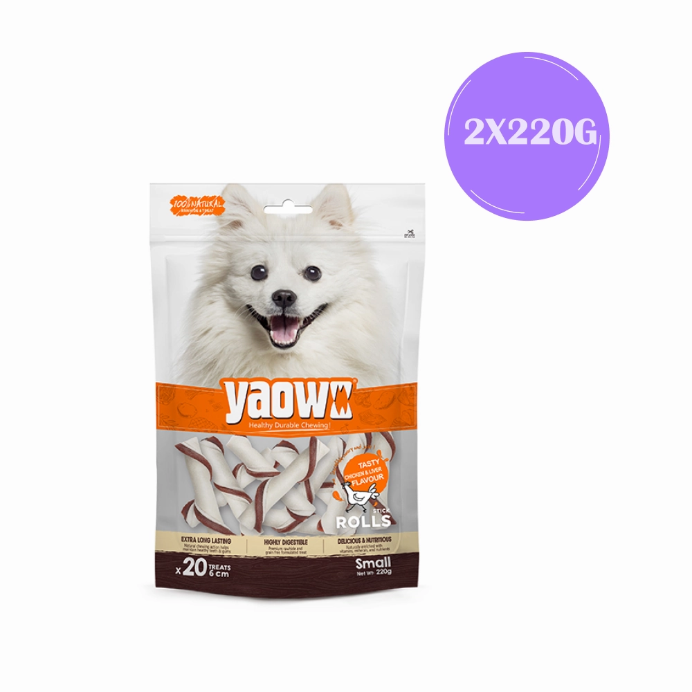 Gnawlers Yaowo Stick Roll Dog Treats (2.5inch)