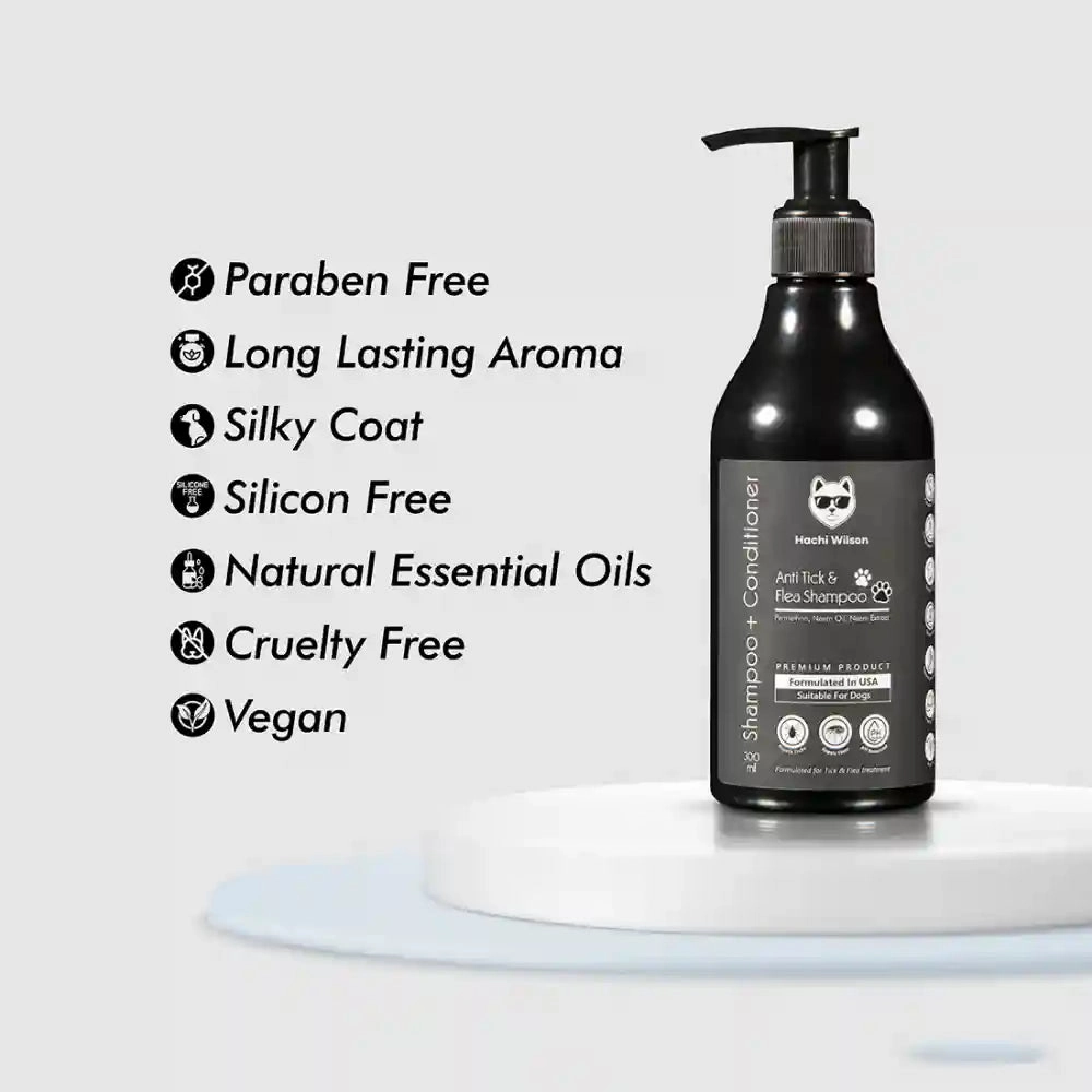 Hachi Wilson Premium Anti-Tick & Flea Shampoo for Dogs and Cats