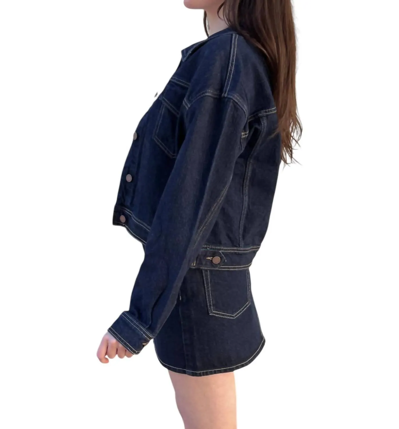 Harley Denim Jacket In Dark