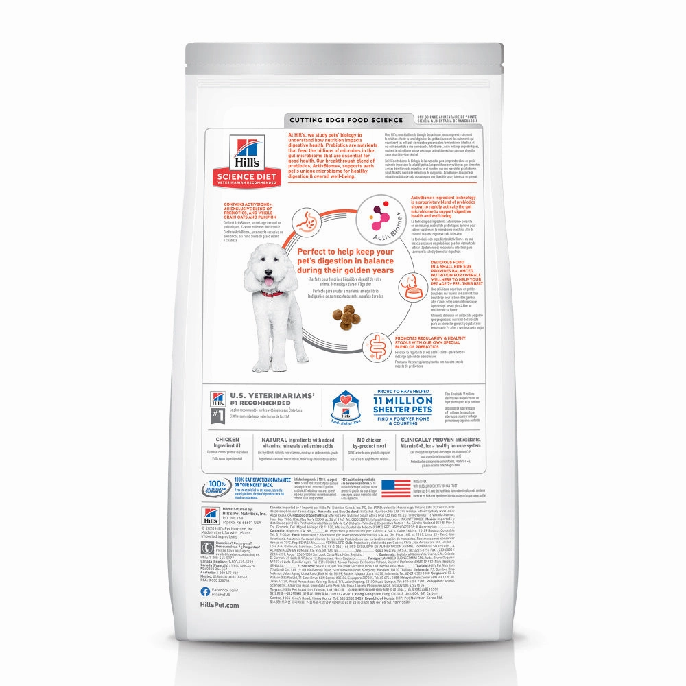 Hill's Science Diet Adult 7  Perfect Digestion Small Bites Chicken Dry Dog Food