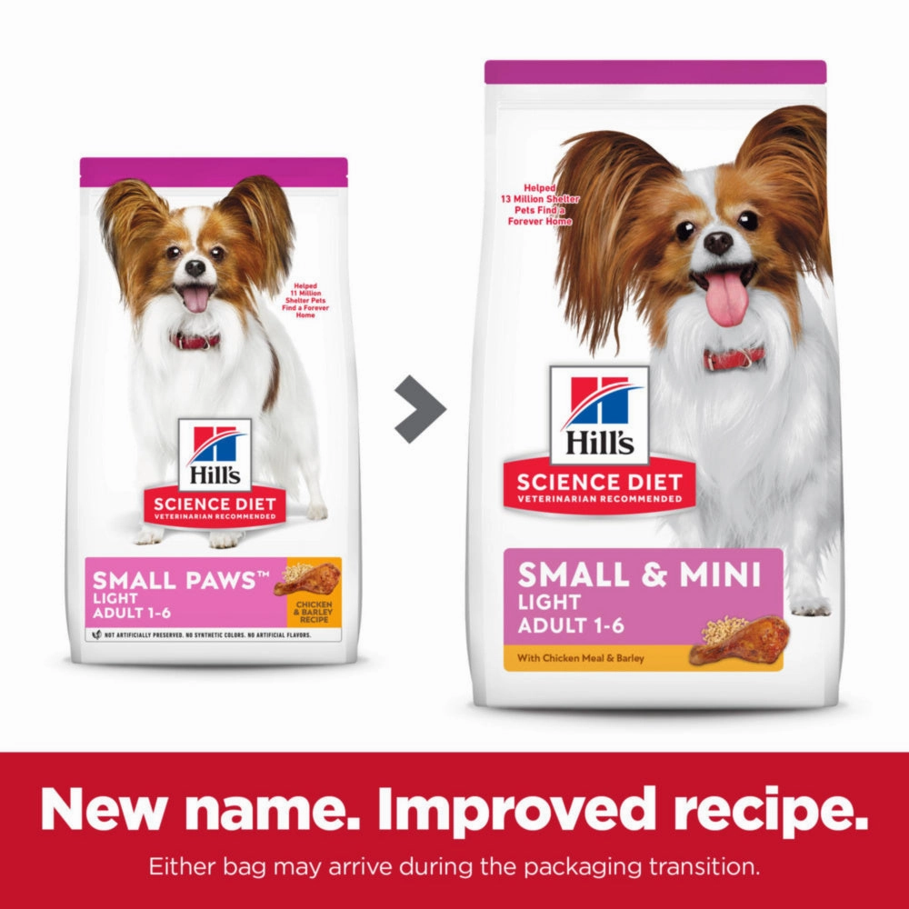 Hill's Science Diet Small Paws Adult Light Chicken Meal & Barley Recipe Dry Dog Food