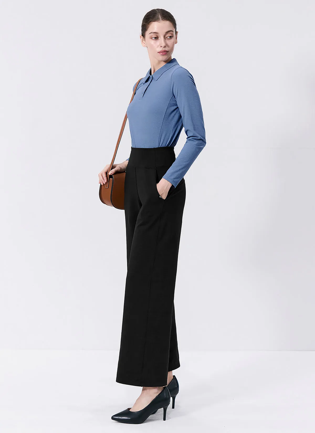 Holding Warm Fluffy Wide Pants