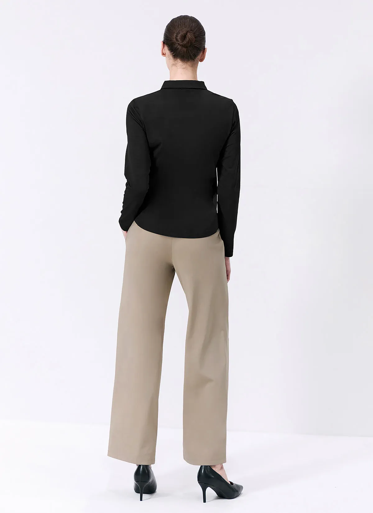 Holding Warm Fluffy Wide Pants
