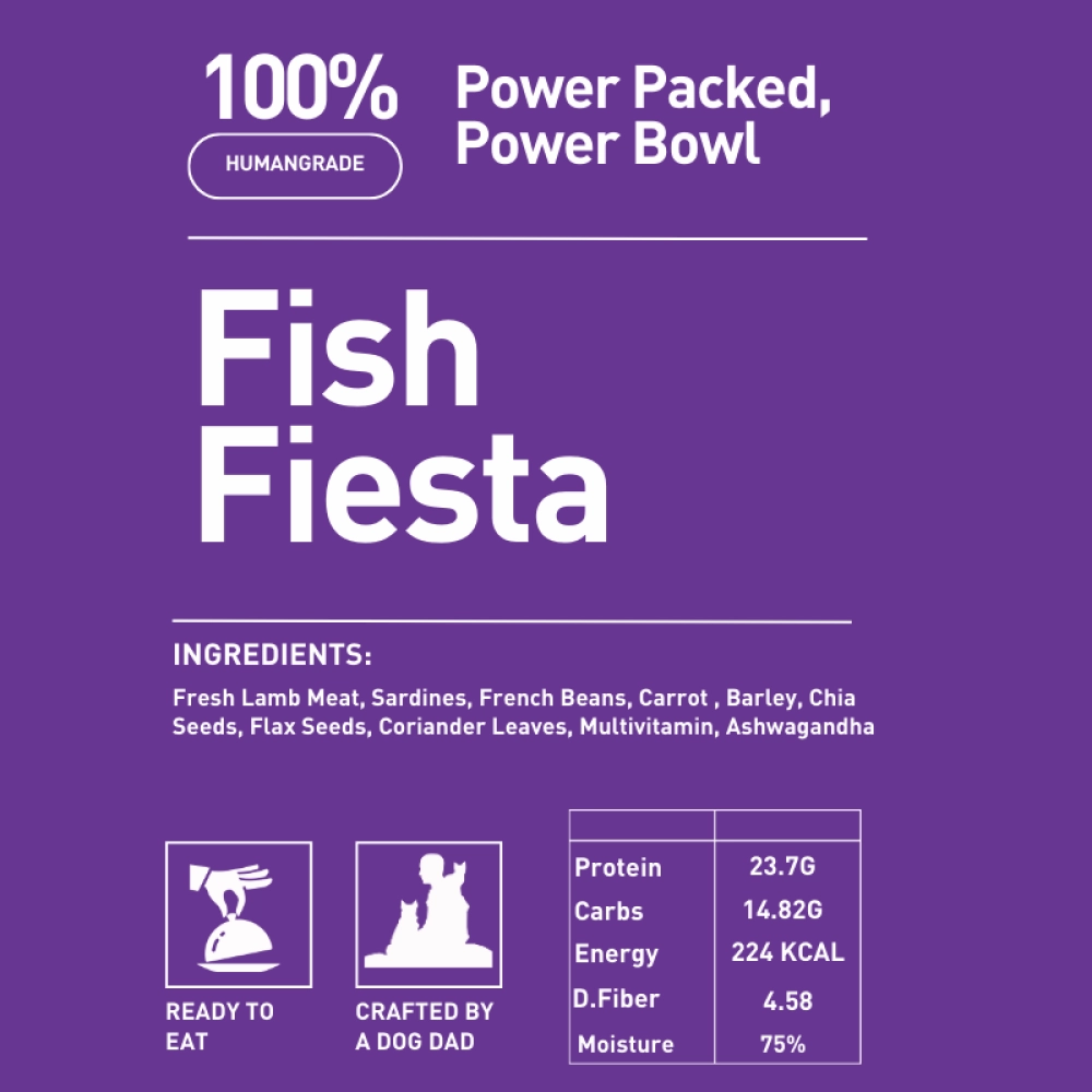 Homiee & Ginger Power Bowl Fish Fiesta Fresh Food for Dogs