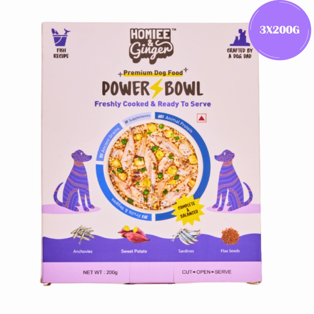 Homiee & Ginger Power Bowl Fish Fiesta Fresh Food for Dogs