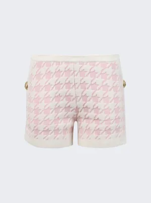 Houndstooth Light Tweed Shorts
