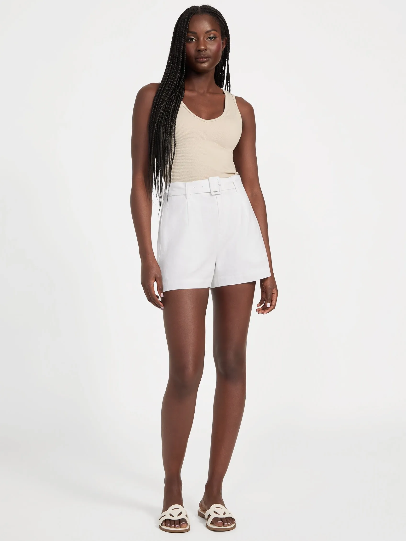 Jenna Linen-Blend Shorts