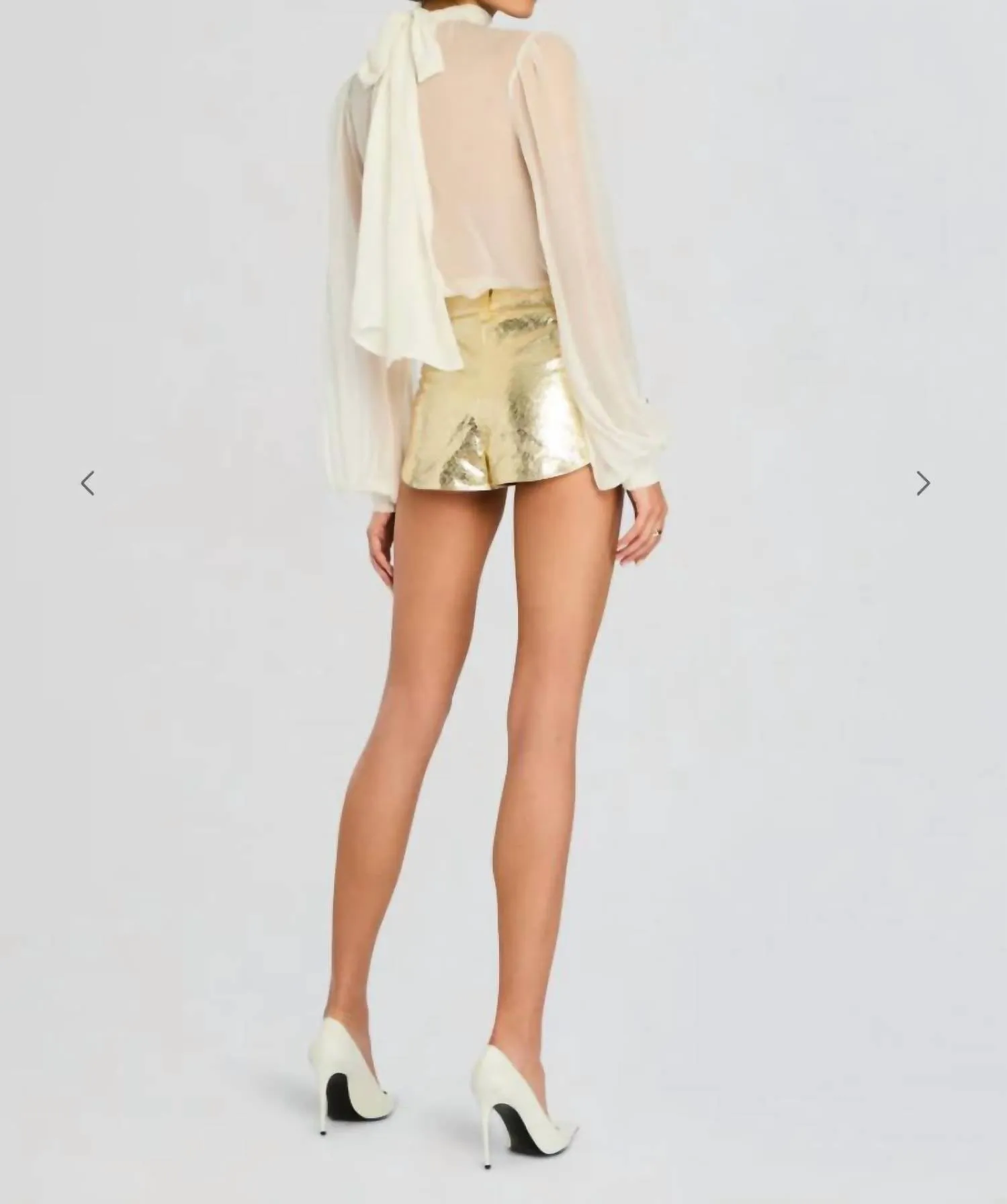 Kellen Leather Shorts In Gold