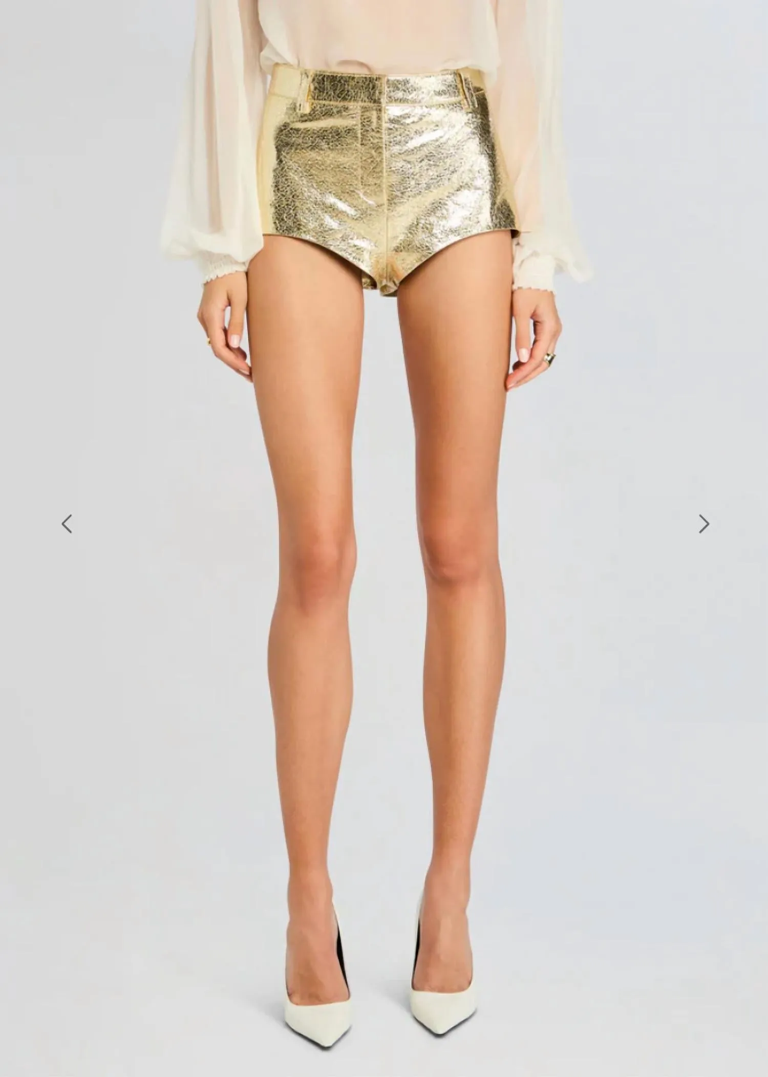 Kellen Leather Shorts In Gold
