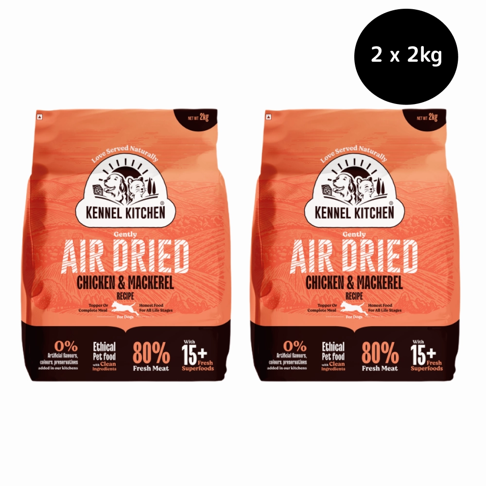 Kennel Kitchen Air Dried Chicken and Mackerel Puppy & Adult Dog Dry Food (All Life Stage)