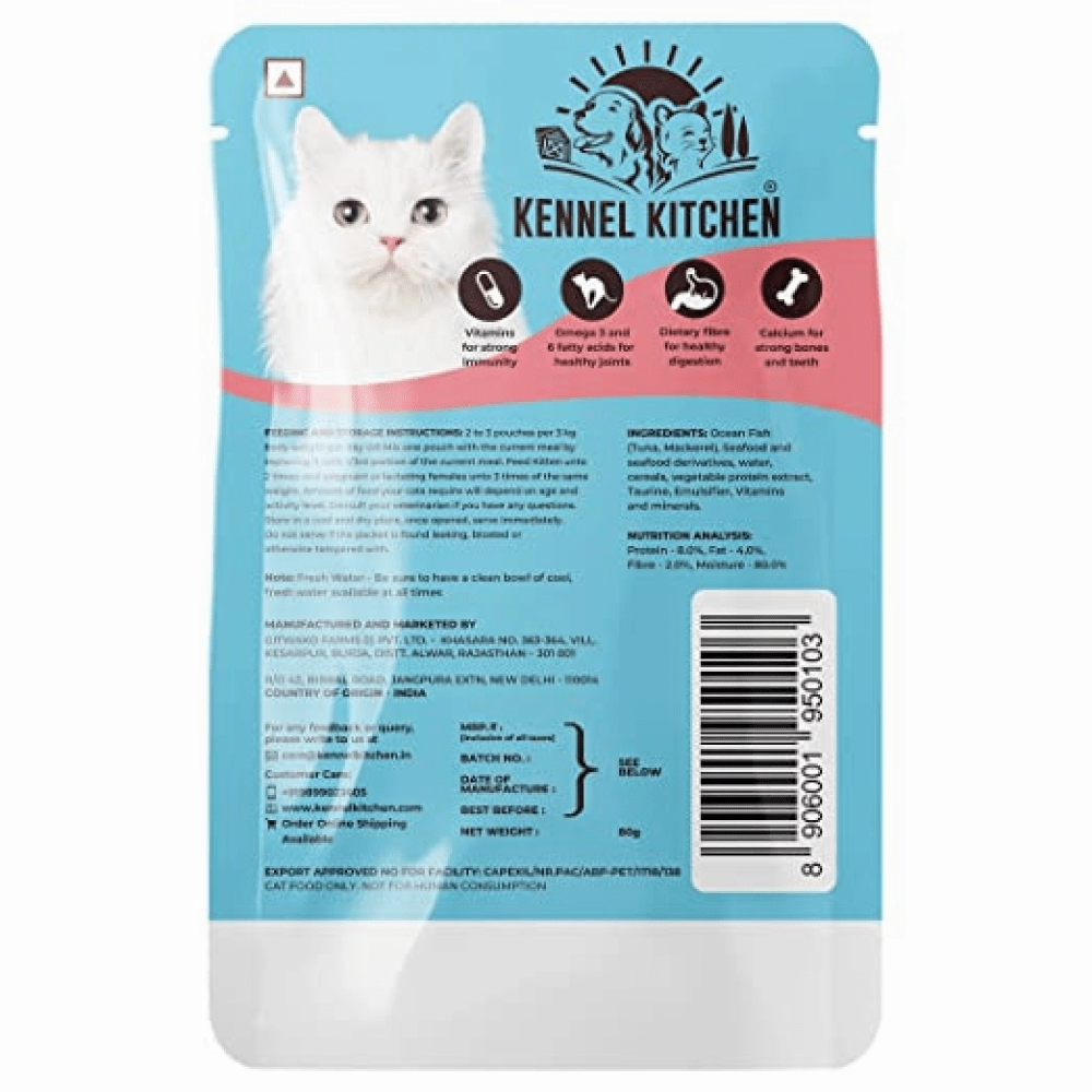 Kennel Kitchen Fish Chunks in Gravy Kitten and Adult Cat Wet Food (All Life Stage)