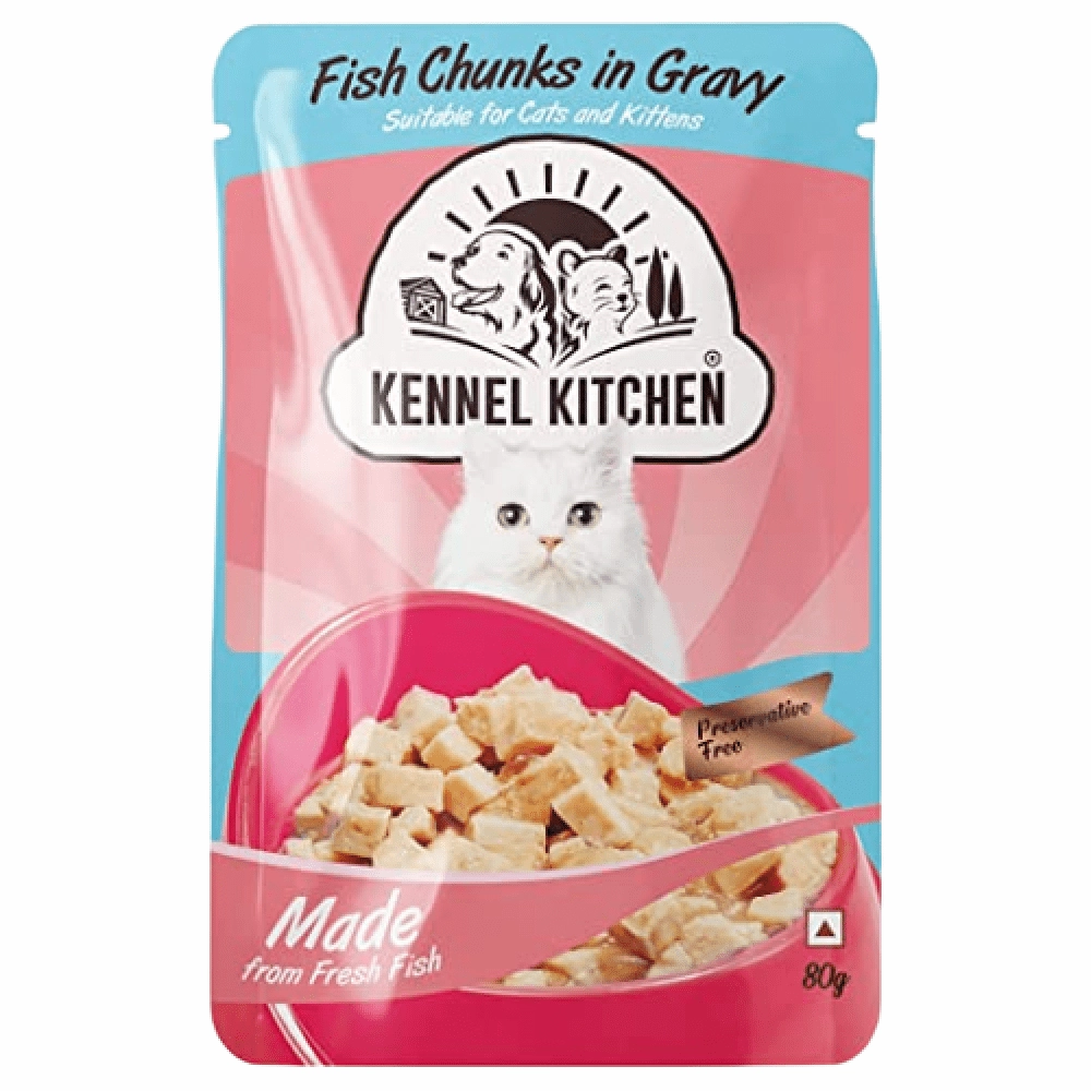 Kennel Kitchen Fish Chunks in Gravy Kitten and Adult Cat Wet Food (All Life Stage)