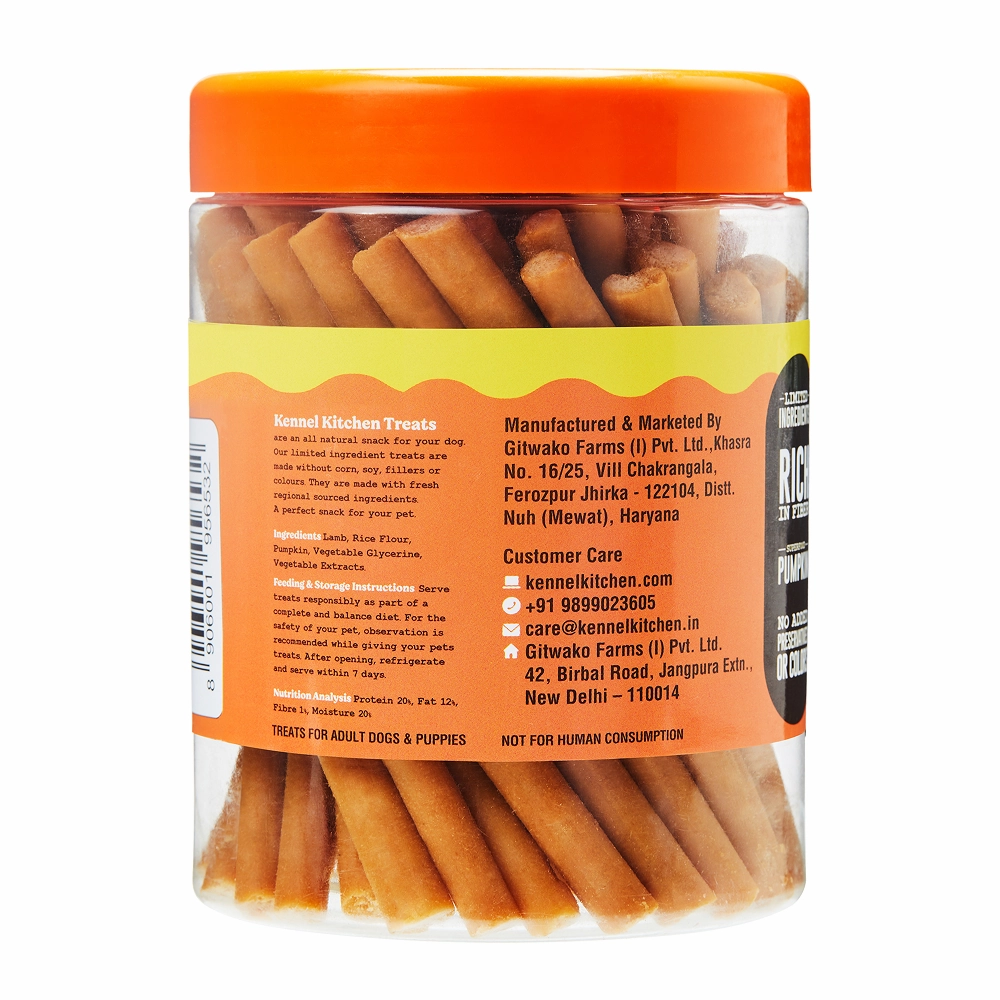 Kennel Kitchen Lamb Sticks with Pumpkin Stick Dog Treats