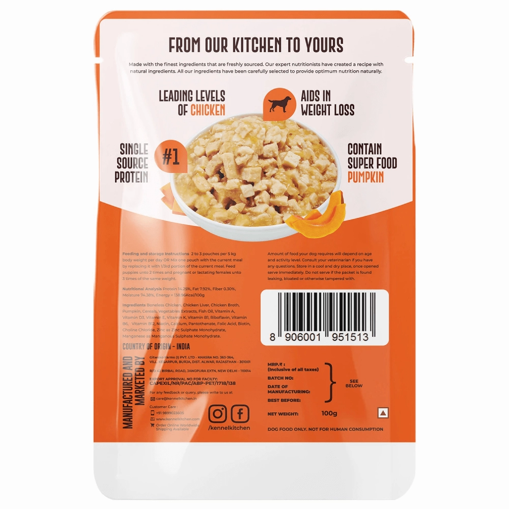 Kennel Kitchen Supreme Cuts Chicken with Pumpkin and Lamb with Pumpkin Gravy Adults & Puppy Dog Wet Food (All Lifestages) Combo