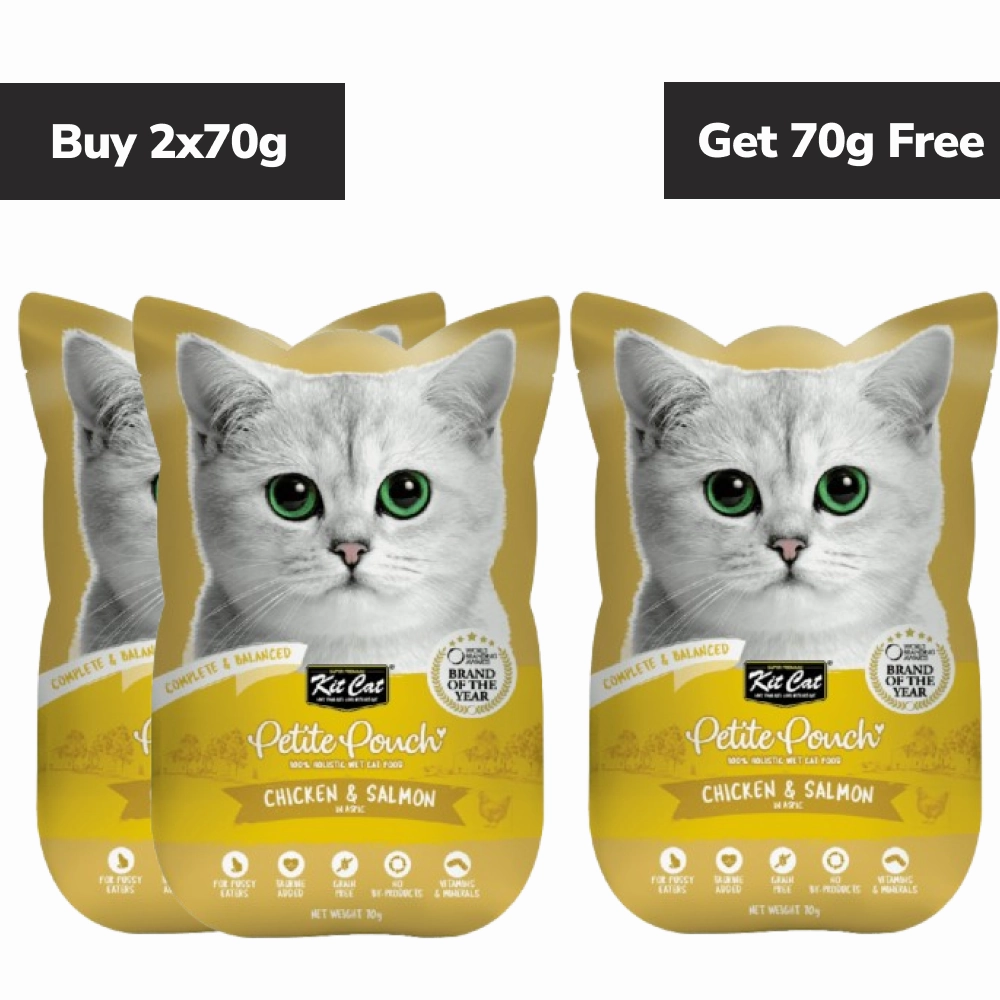 Kit Cat Chicken and Salmon Cat Wet Food (Buy 2 Get 1 Free)