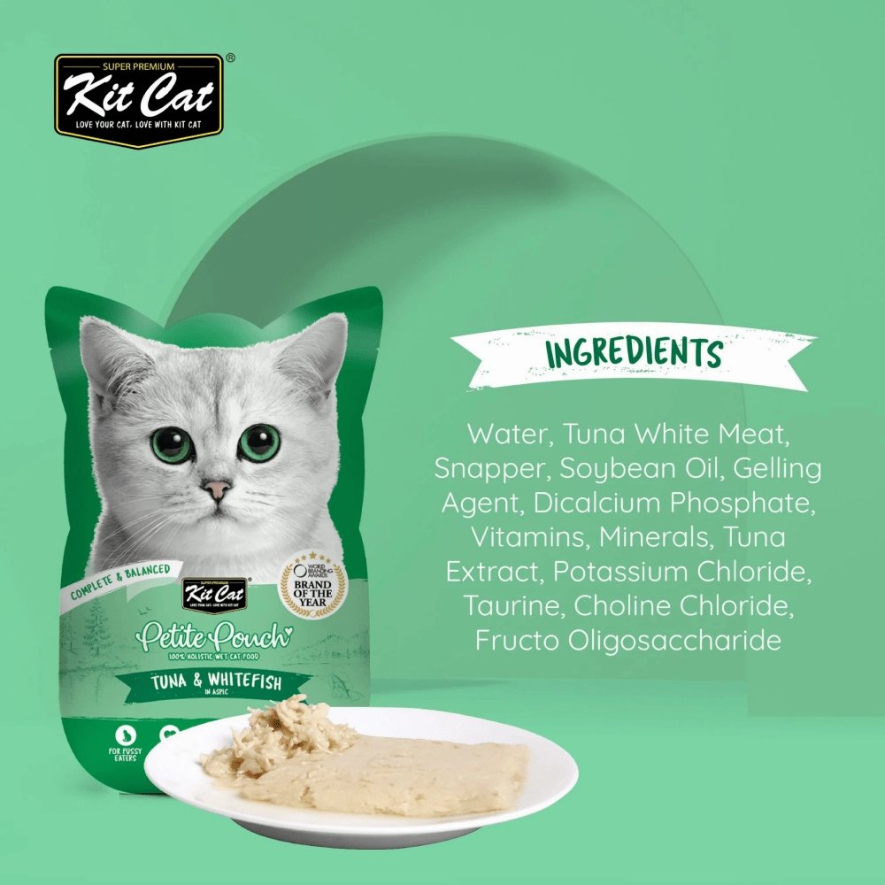 Kit Cat Tuna and White Fish, Tuna & Salmon Fish and Kitten Chicken Cat Wet Food Combo