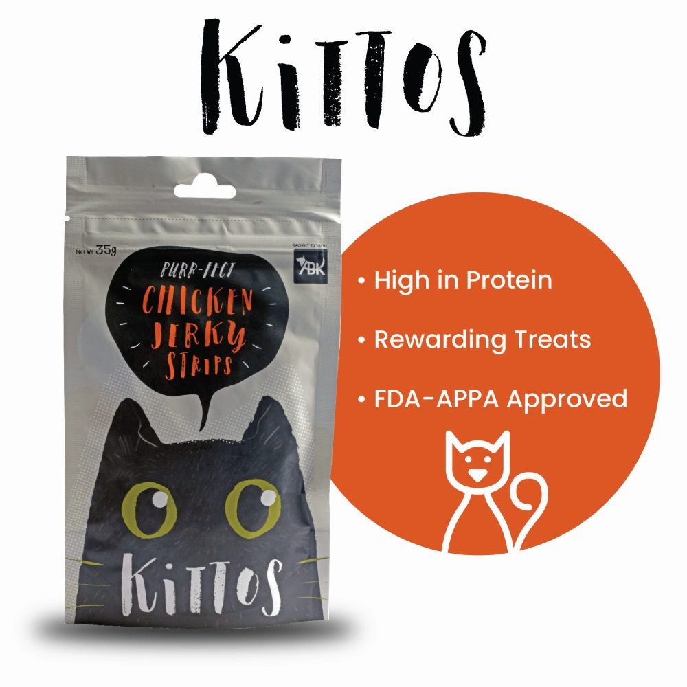 Kittos Purr Fect Chicken Jerky Strips Cat Treats
