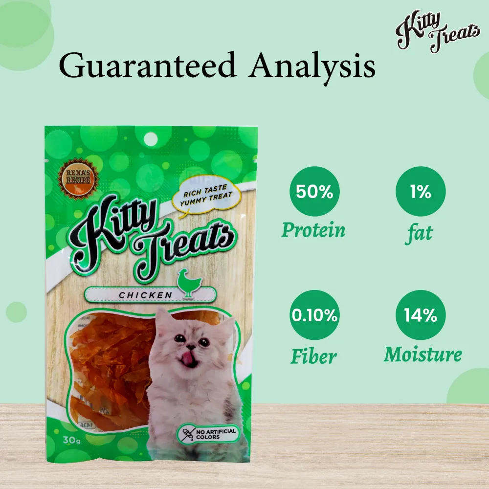Kitty Treats Soft Chicken Jerky Sliced and Chicken & Tuna Cat Treats Combo