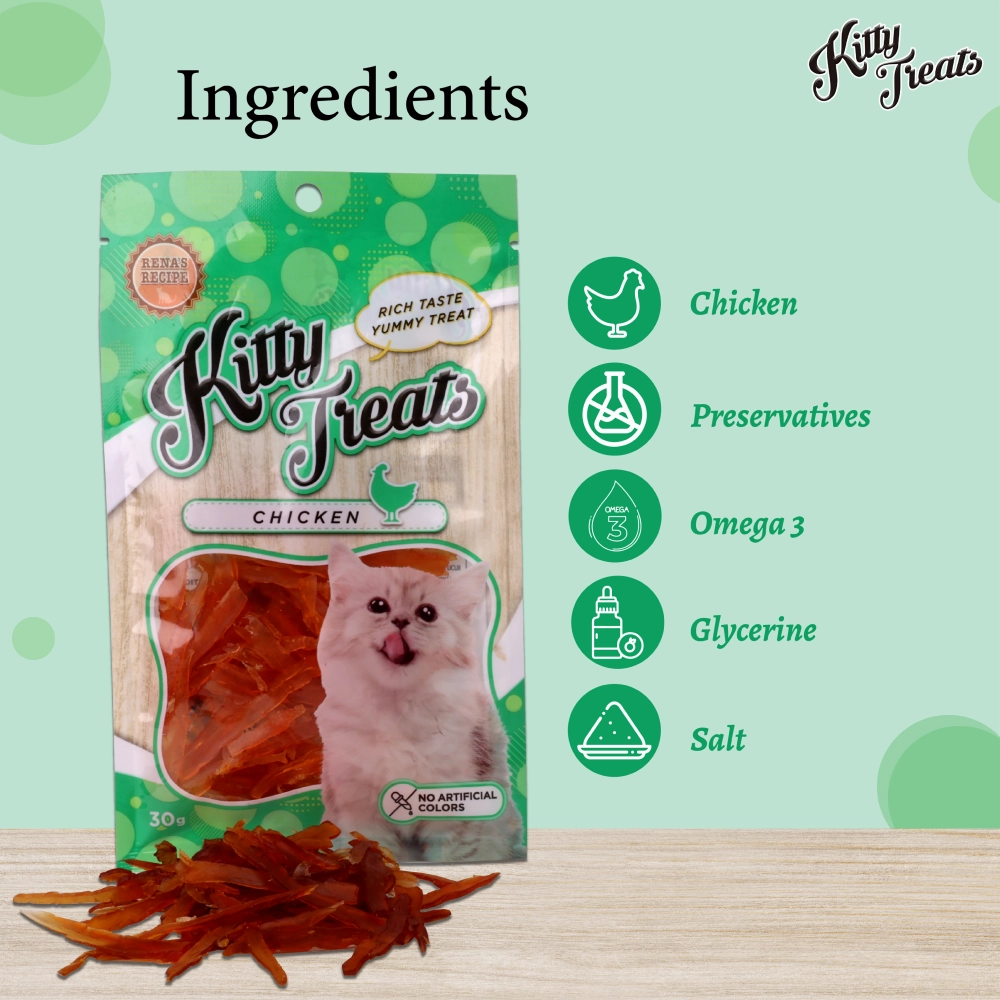 Kitty Treats Soft Chicken & Tuna and Chicken Jerky Sliced Cat Treats Combo