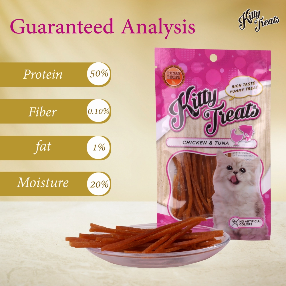 Kitty Treats Soft Chicken & Tuna and Chicken Jerky Sliced Cat Treats Combo