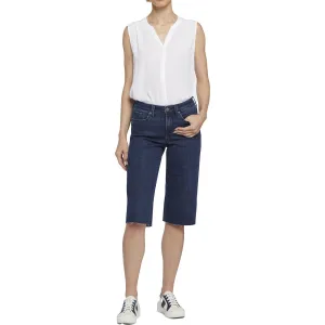 Kristie 80's Womens Raw Hem Denim Bermuda Shorts