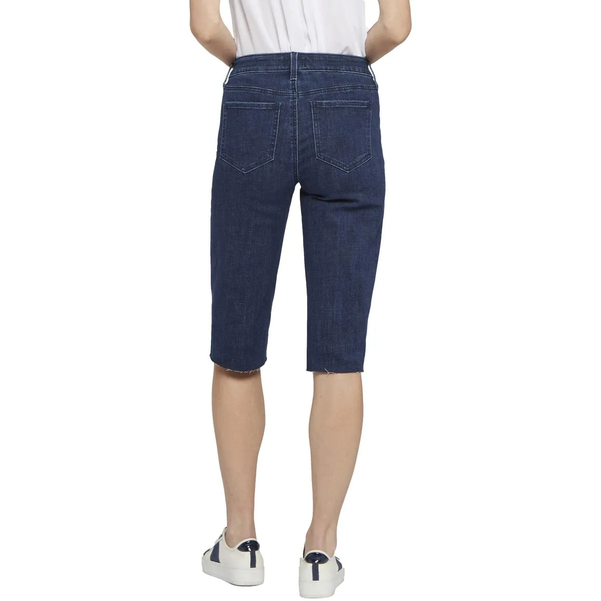 Kristie 80's Womens Raw Hem Denim Bermuda Shorts