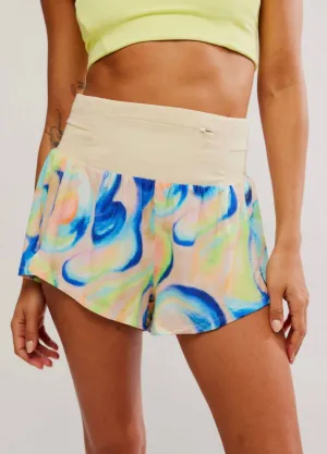 Light As Air Printed Run Shorts In Sour Citrus Combo