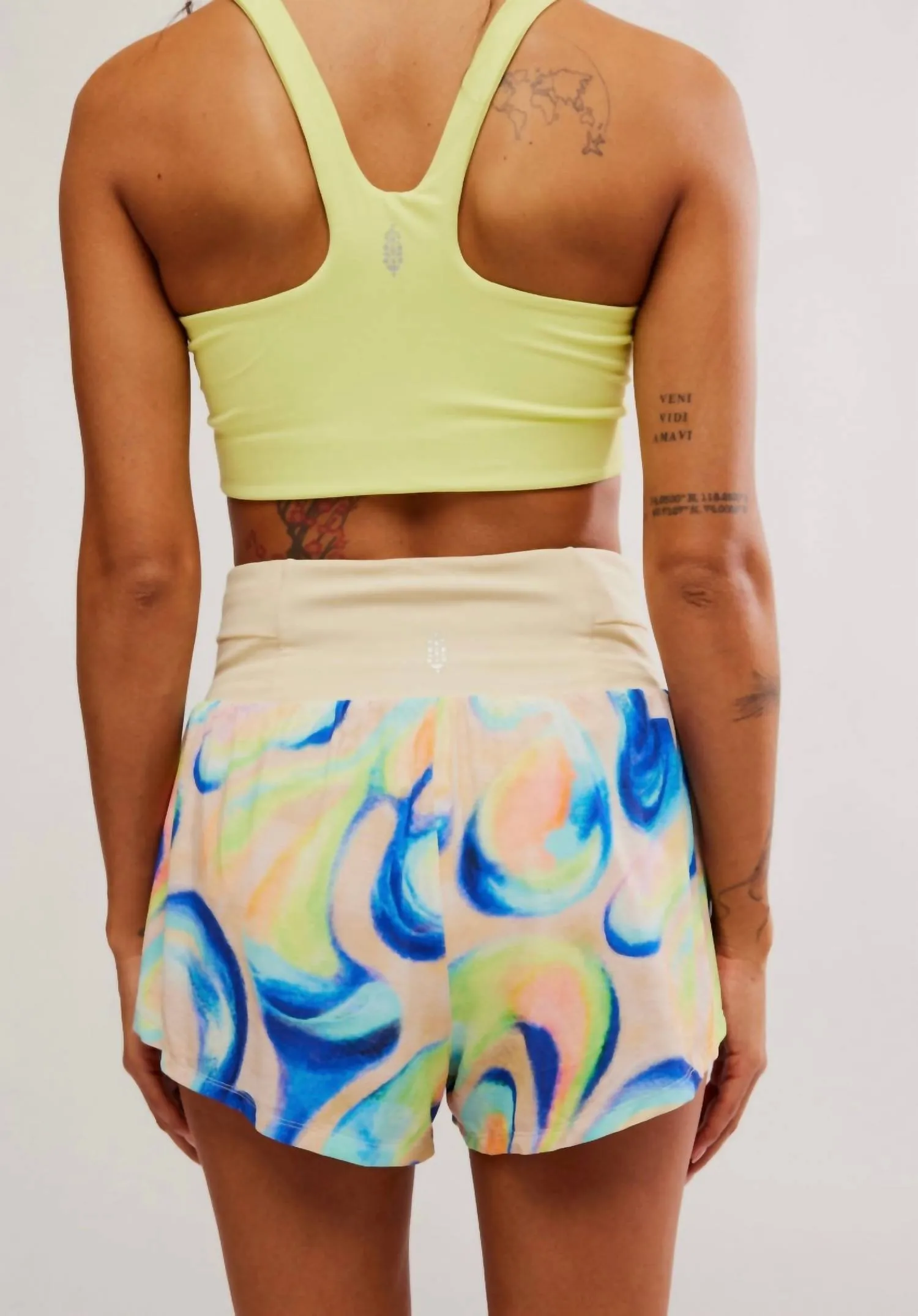 Light As Air Printed Run Shorts In Sour Citrus Combo