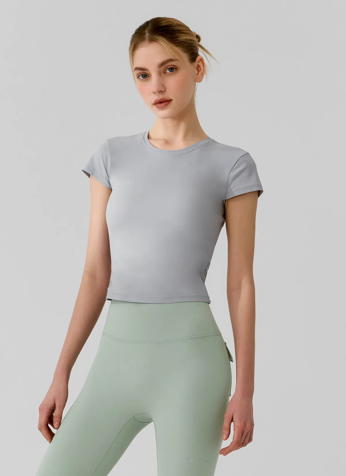 Light Tricot Overlap Short Sleeve