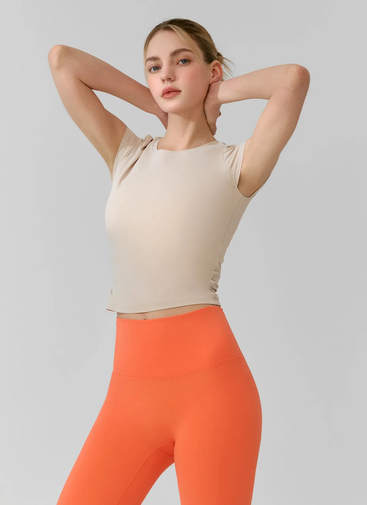 Light Tricot Overlap Short Sleeve