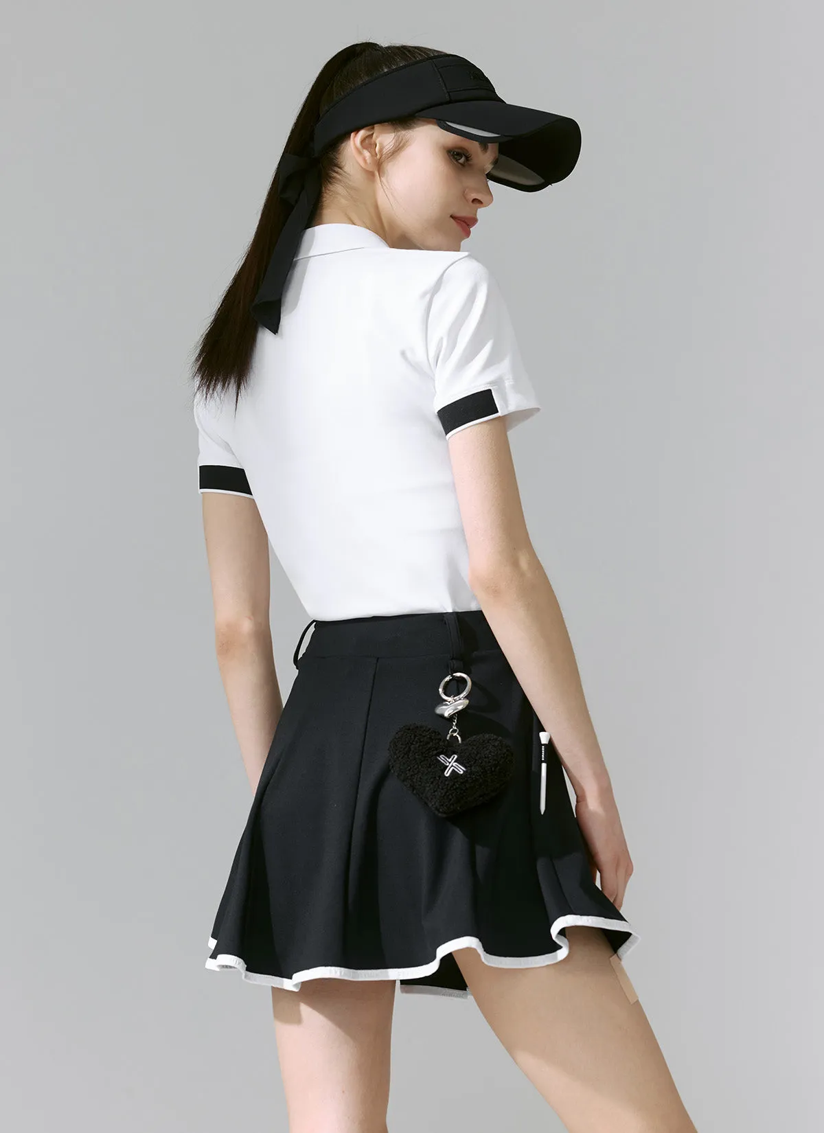 Line-Trim Flared Skirt