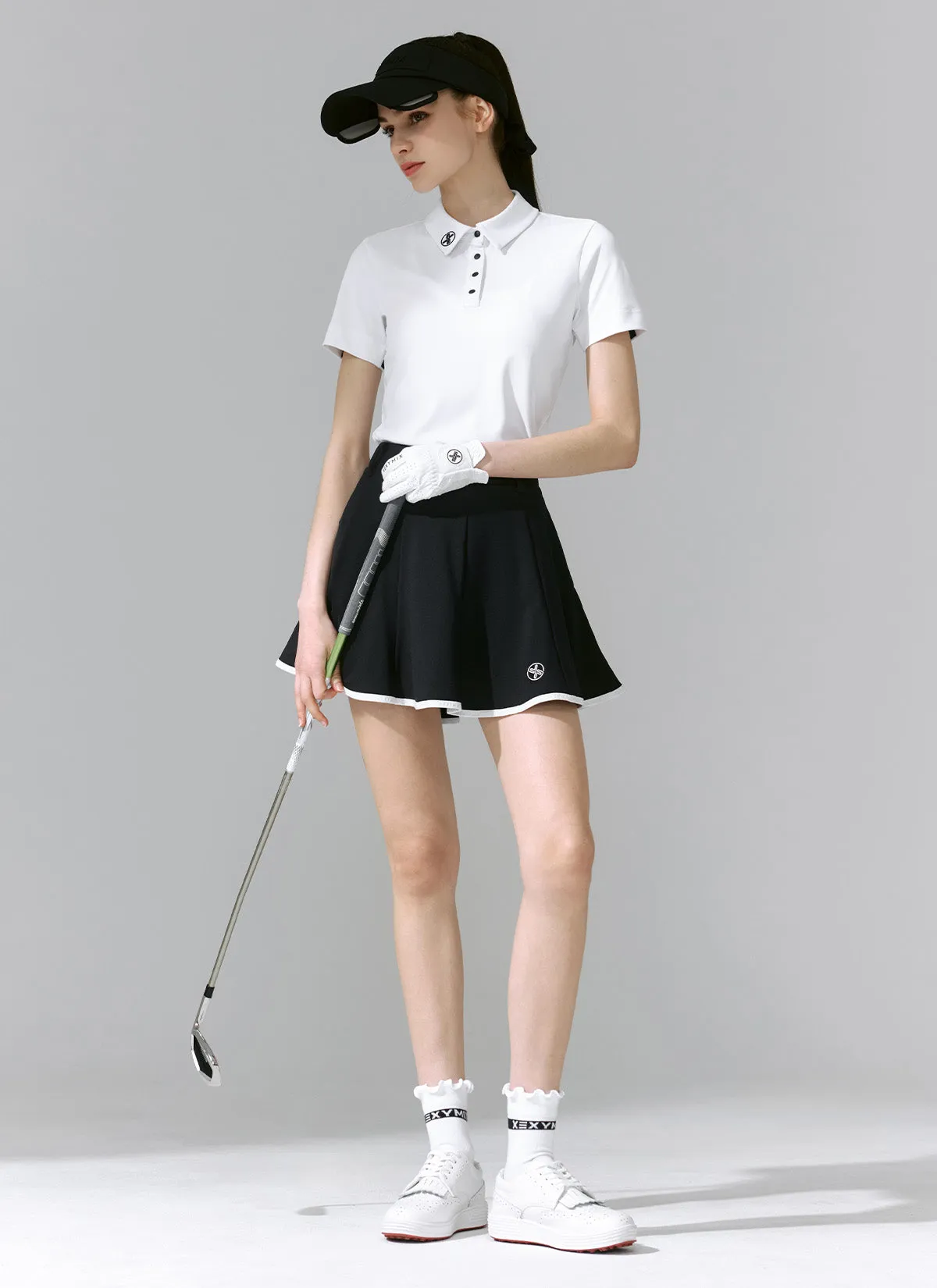 Line-Trim Flared Skirt