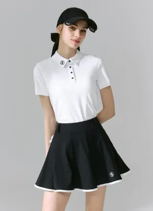 Line-Trim Flared Skirt