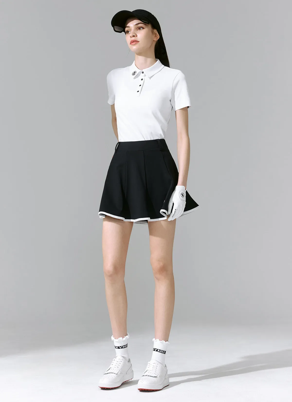 Line-Trim Flared Skirt