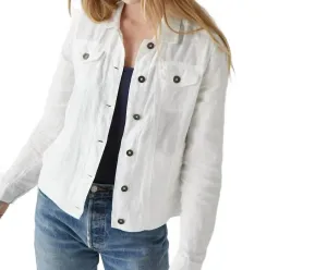 Linen Jean Jacket In White