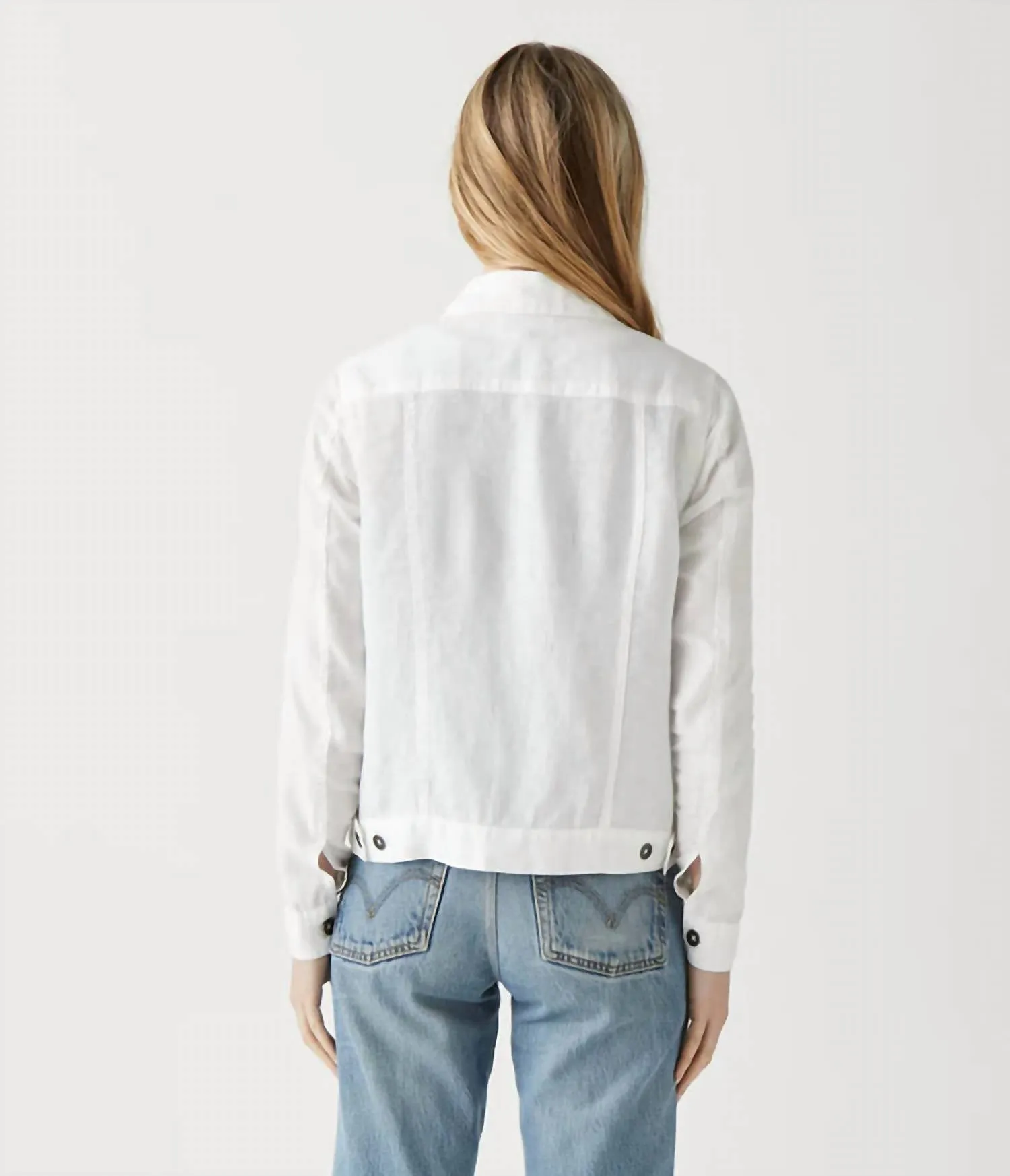 Linen Jean Jacket In White
