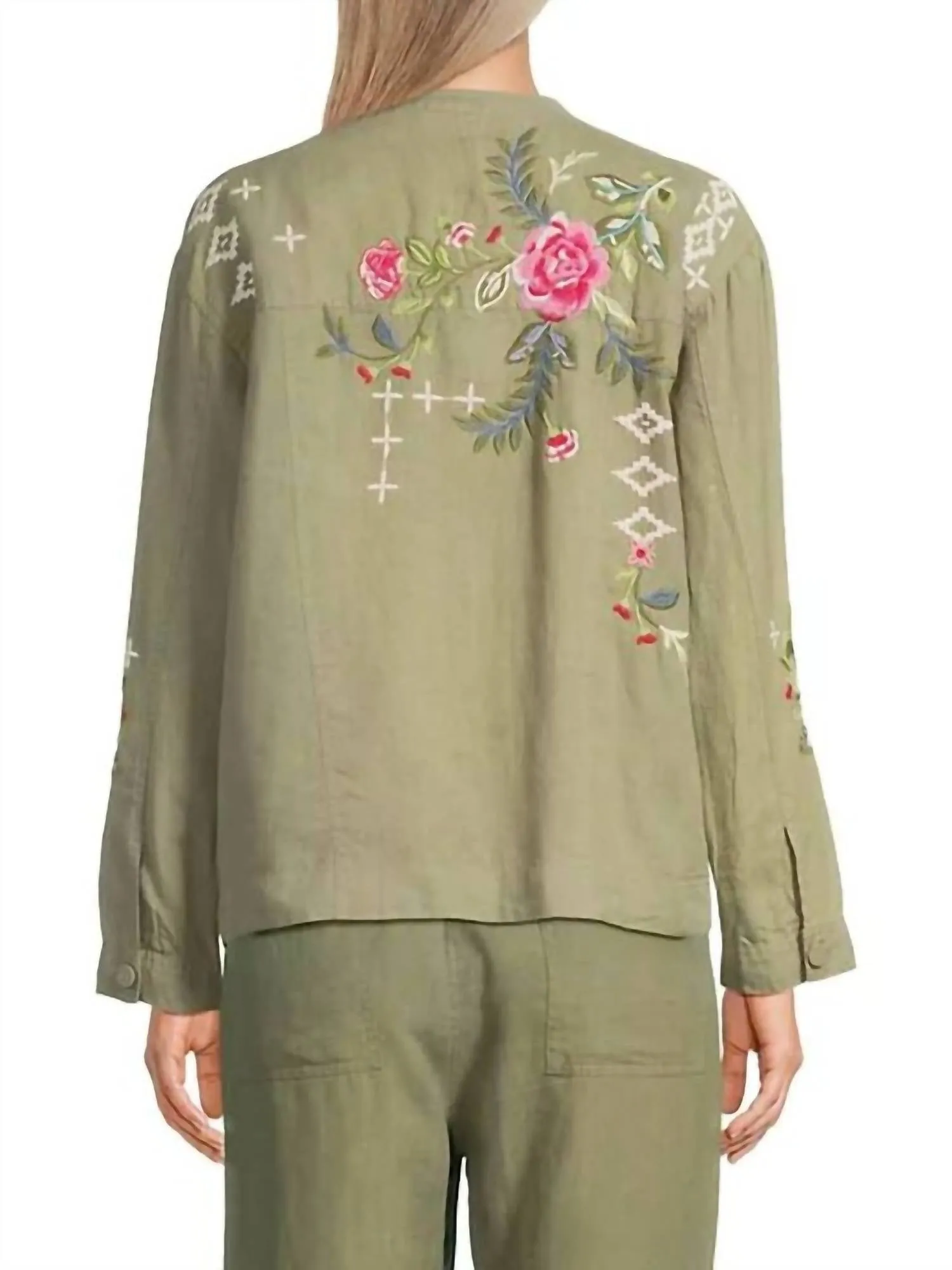Linen Workwear Jacket Catia In Tortoise