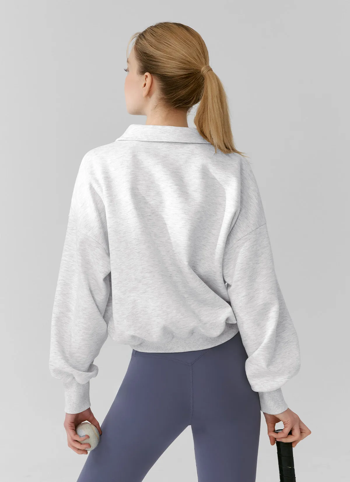 Logo Collar Crop Sweatshirt