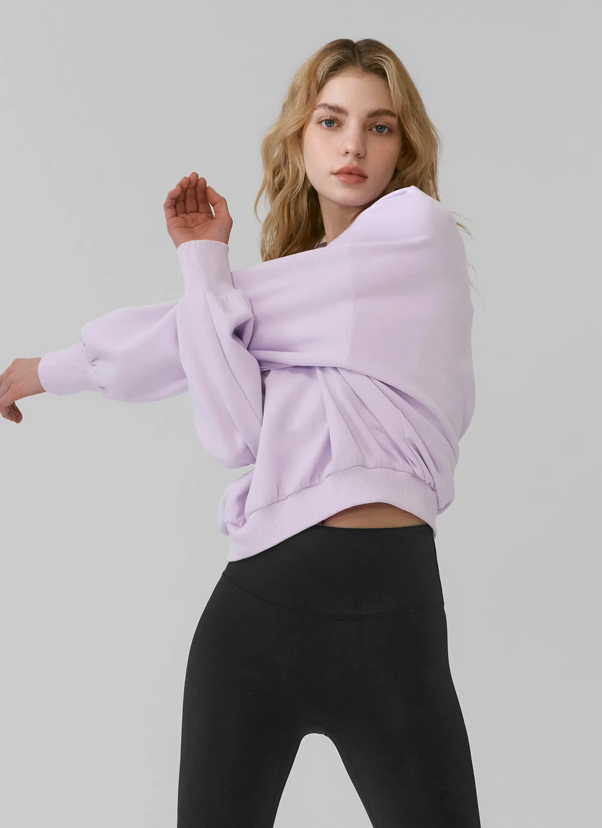 Logo Collar Crop Sweatshirt