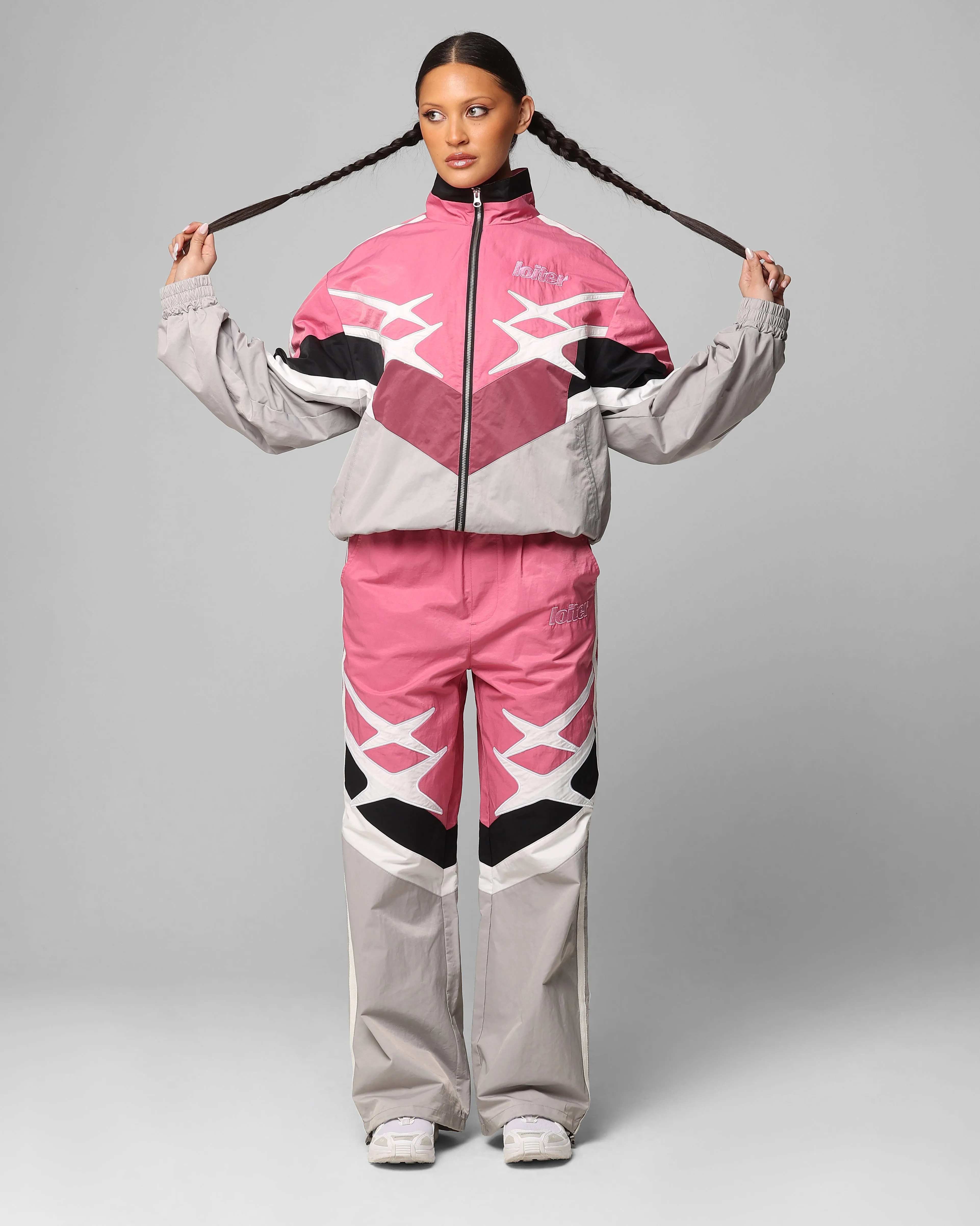 Loiter Hybrid Trackpants Pink/Grey
