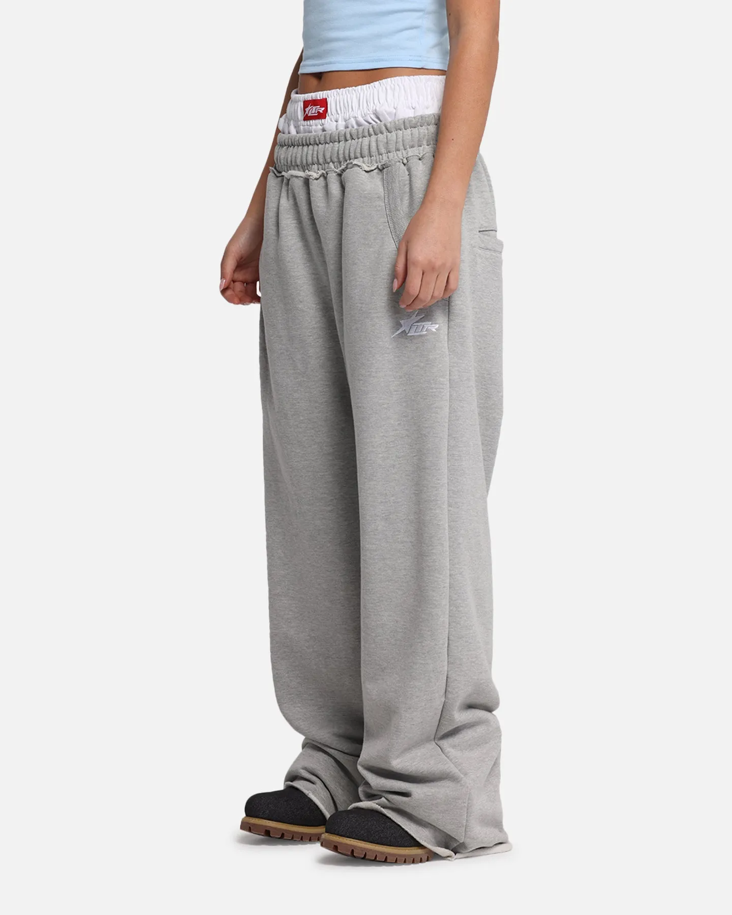 Loiter Layered Track Pants Grey